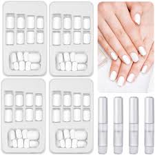 In this video i show how i did these matte white opal acrylic. Amazon Com 96 Pieces Matte False Nails Full Cover Short Fake Nails White Acrylic Square Nails With Glue For Women Girls Diy Nails Home Salon Favors Beauty