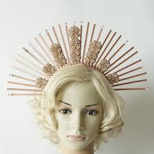 Fashion Gothic Crown, Dark Queen, Black Goddess of Victory, Glitter Met  Gala, Sunburst Crown, Spike Halo Crown, Galaxy Crown, Lauwerkrans