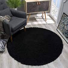 Teppich hochflor shaggy premio silber teppiche&teppichboden und andere wohntextilien von informujemy. Amazon De Sanat Teppich Rund Schwarz Hochflor Langflor Modern Teppiche Furs Wohnzimmer Schlafzimmer Esszimmer Oder Kinderzimmer Grosse 120x120 Cm