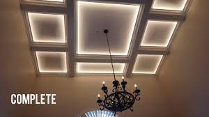 Not only does this provide additional lighting to the space, it. Time Lapse Coffered Ceiling With Lighting Youtube