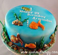 Spoon cake batter into prepared pan. Yummy Thingy Aquarium Fish Theme Cake Themed Cakes Fish Cake Birthday Aquarium Cake