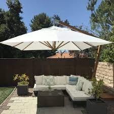 Bambrella Levante Side Wind Bamboo Parasol Patio Outdoor Patio Decor Perfect Patio