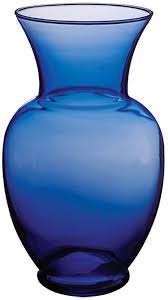 Vine cobalt blue bohemian cut to clear czech crystal vase. Amazon Com Brody Spring Garden Large 9 Tall Glass Vase Choose From 3 Colors Cobalt Blue Home Kitchen