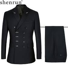 While slim fit suit jackets have a narrower cut and higher armholes to project a trim look, they can be worn by a variety of men. Shenrun Men Suits Slim Fit New Fashion Suit Double Breasted Peak Lapel Navy Blue Black Wedding Groom Party Prom Skinny Costume De La Trend Fashion Store Online