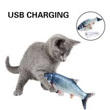 Electric Moving Cat Kicker Fish Toy Realistic Flopping Wiggle Interactive  Fishs | eBay