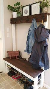 5' tool rack using (4) 2x4basics shelflinks & (3) 10' & (2) 8' 2x4's, & (2) 8' 1x1's. Entry Way Shoeshelf Coat Rack Bench Diy With Some 24 And Cedar Fence Boards Shoe Storage Bench Entryway Diy Entryway Bench Entryway Bench Storage