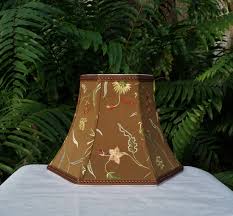 This shade from the livex will enhance your home with a perfect mix of form and function.clip on shade. Floral Embroidered Lampshade Brown Blue