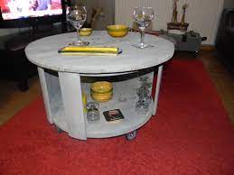 table basse mini bar sur roulettes fait a partir d un touret bois electrique table basse casier a bouteille machine a laver