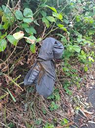 Someone appears to have lost their underpants and socks next to the fire  station, they were in a rush, however would you kindly pick them up before  the flies do.....