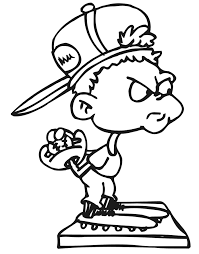 Free baseball printables of ball game pitcher. Printable Baseball Coloring Page Kid Pitcher Coloring Home