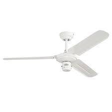 The spacesaver is modern and lightweight, with a polished steel body and three silver edges. 122 Cm Westinghouse Industrial Ceiling Fan In White With White Steel Blades