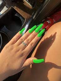 Browse through tons of designs here. Beautiful Halloween Press On Nails For October 2020 Green Acrylic Nails Neon Green Nails Long Acrylic Nails Coffin