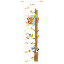 Vervaco Animals In Tree Counted Cross Stitch Height Chart Kit