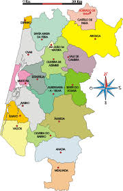 Encontre o endereço que lhe interessa no mapa de portugal ou prepare um cálculo de itinerário a partir de ou para portugal, encontre todos os sítios turísticos e os restaurantes do guia michelin em ou próximo de portugal.o plano portugal viamichelin: Mapa Administrativo Do Distrito De Aveiro Mapa Concelhos Viver Em Portugal
