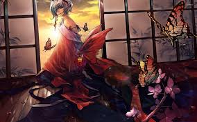 Anime Girl and Butterflies - Image Abyss