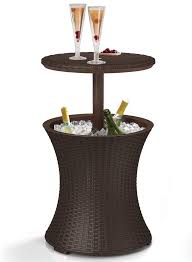 Patio Cooler Outdoor Deck Table Beverage Ice Extendable Tabletop Rattan New Outdoor Patio Table Patio Cooler Cool Bars