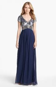 35 Stunning Midnight Blue Color Wedding Ideas Perfect For Fall And Winter Weddingomania Chiffon Gown Gowns Dresses With Sleeves