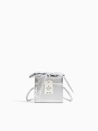 Image 1 Of Metallic Gift Box Bag With Bow From Zara Cajas Regalos Lazos