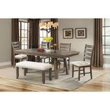 Cassina dining table chair set black marble. Dex 7pc Extendable Dining Table Set 4 Ladder Side Chairs And Bench Upholstery Walnut Brown Cream Upholstery Picket House Furnishings Picket House Furnishings Side Chairs Black Dining Room Furniture