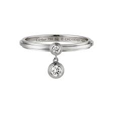 Bague Diamants Legers De Cartier Bague En Or Gris 18 Carats Sertie De 2 Diamants Petit Modele Bague De Fiancailles Haute Joaillerie Joaillerie Bijoux Simples