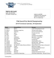 Get all the practical information about the motogp races from box repsol. Motogp 2019 Provisional Calendar Released Brit Gp At Silverstone On August 25 At The Moment