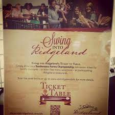 Swing Into Ridgeland During The 2013 Sanderson Farms Championship Ticket To Table Restaurant Promoti Restaurant Promotions Sanderson Farms Admission Ticket