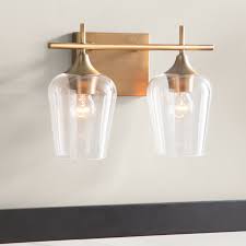 Uql2722 modern bathroom light, 6.75h x 22.5w, brushed nickel finish, san diego collection. Brass Bathroom Vanity Lighting You Ll Love In 2021 Wayfair