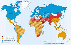 Map Showing Water Scarcity Water Facts Water Scarcity