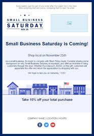 10 Holiday Email Templates For Small Businesses Nonprofits Small Business Saturday Email Templates Business Hours Sign