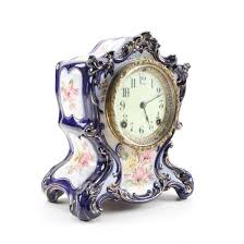 Designart white stained glass floral oversized modern metal clock, circle wall decoration art, 23x23 inches. Lot Art Ansonia Tacoma Porcelain Mantel Clock With Hand Painted Floral Motif