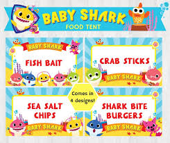 2nd Birthday Baby Shark Rectangle Cake Under The Sea Pinkfong Baby Shark Birthday Party Food Tent Label Food Label Food Card Printable By Pigsypartyshack On Etsy