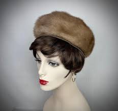 Vintage 60s Light Brown Mink Hat by Bettina