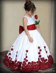 Long Flower Girl Dresses 2015 Flower Girl Dresses For Wedding Wine Red And White Sash Wedding Flower Girl Dresses Ball Gowns Wedding Long Flower Girl Dresses