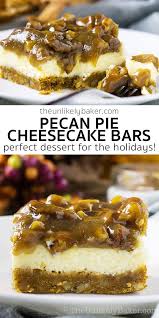 Pecan Pie Cheesecake Bars Video And Step By Step Photos Pecan Pie Cheesecake Bars Favorite Desserts Fun Cheesecake Recipes