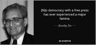 The fake news is doing everything in their power to blame republicans, conservatives and me for the division. Amartya Sen Quote N O Democracy With A Free Press Has Ever Experienced A
