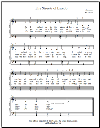 Some of the chords in these songs feature alternative chord voicings, but we'll show you the basic versions to help you get started. Free Piano Sheets Online Streets Of Laredo