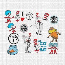 The Cat In The Hat Svg Dr Seuss Svg Thing 1 And Thing 2 Etsy Quilts Cat Hat