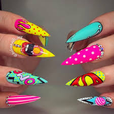 The Best Long Nails Shapes To Consider Today Naildesignsjournal Pop Art Nails Book Nail Art Swag Nails