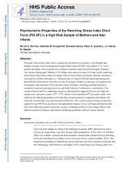 The psychometric study by abidin (1995) on parental. Pdf Psychometric Properties Of The Parenting Stress Index Short Form Psi Sf In A High Risk Sample Of Mothers And Their Infants Nicole E Lorenzo Academia Edu