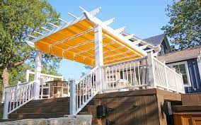 The company produces a shade system that is made of check out shadetree waterproof pergola covers reviews for comparison. Low Maintenance Pergola Kits By Trex With Shadetree Canopies