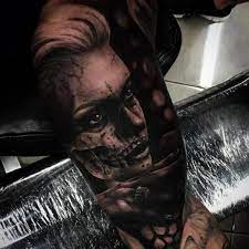 Love this but would definitely add color with no tattoos and eyeballs lol! Arm Frauen Zombie Tattoo Von Drew Apicture