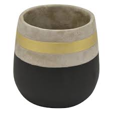 Black And Gold Design For Pots Three Hands 9 In Black And Gold Flower Pot 77638 The Home Depot In 2020 Gold Flower Pot Planter Pots Terracotta Pots