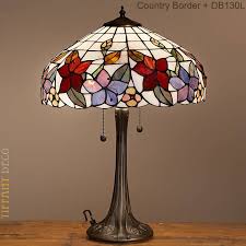 Lampe Tiffany Country Border Medium Tiffany Deco Glazen Lampen Kleurrijke Tekeningen Tiffany Lampen