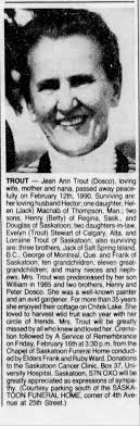Obituary for Jean Ann TROUT
