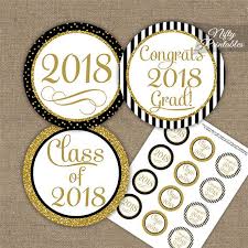 Black And Gold Cupcake Toppers Graduation Cupcake Toppers Black Gold Elegant 2020 Nifty Printables Graduation Cupcake Toppers Retirement Party Decorations Gold Glitter Printable