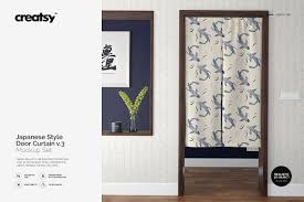 Door Curtain Mockup Set V 3 Door Curtains Curtains Mockup Free Psd