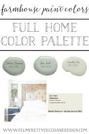 Wake up a boring bedroom with these vibrant paint colors and color schemes and get ready to start the day right. Plum Pretty Decor Design Co Farmhouse Paint Colors The Paint Colors I Used In Each Room Of My House Farmhouse Paint Interior Paint Colors For Living Room Farm House Colors