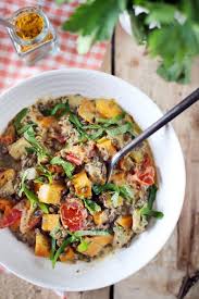 Dahl De Lentilles Vertes Aubergine Et Patate Douce Chefnini Recette En 2020 Dahl Lentilles Recette Plats Indiens
