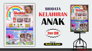 Sebelum membukanya, pastikan kamu sudah menginstall font yang digunakan dalam desain tersebut. Desain Biodata Kelahiran Anak Coreldraw Free Cdr Tutoriduan Com
