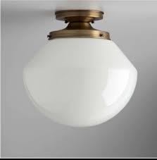 Tapered White Schoolhouse Light Fixture Flush Mount Handblownglass In 2020 Light Fixtures Flush Mount School House Lighting Light Fixtures